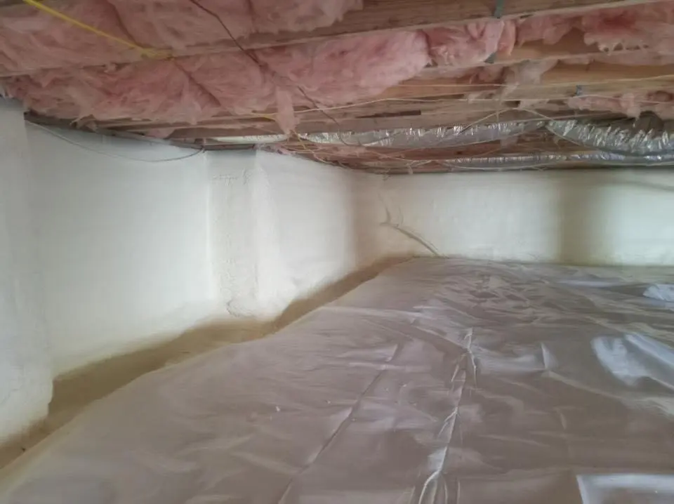 Crawl space encapsulation with closed-cell spray foam for Roof Waterproofing in Henrietta